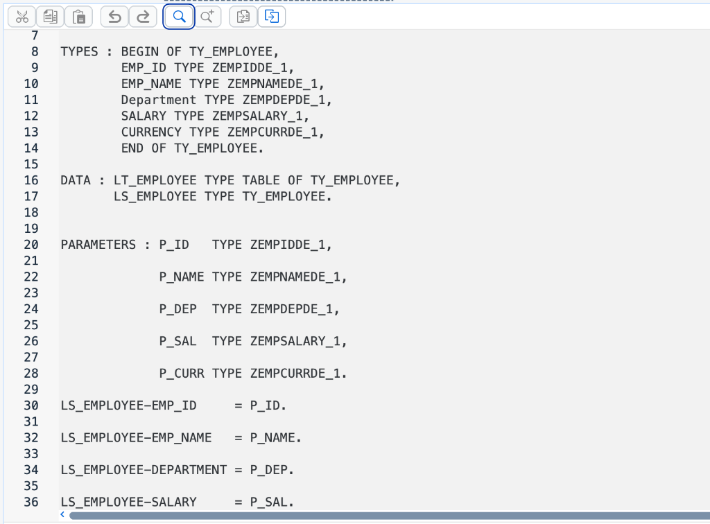 ABAP Data Declarations Example