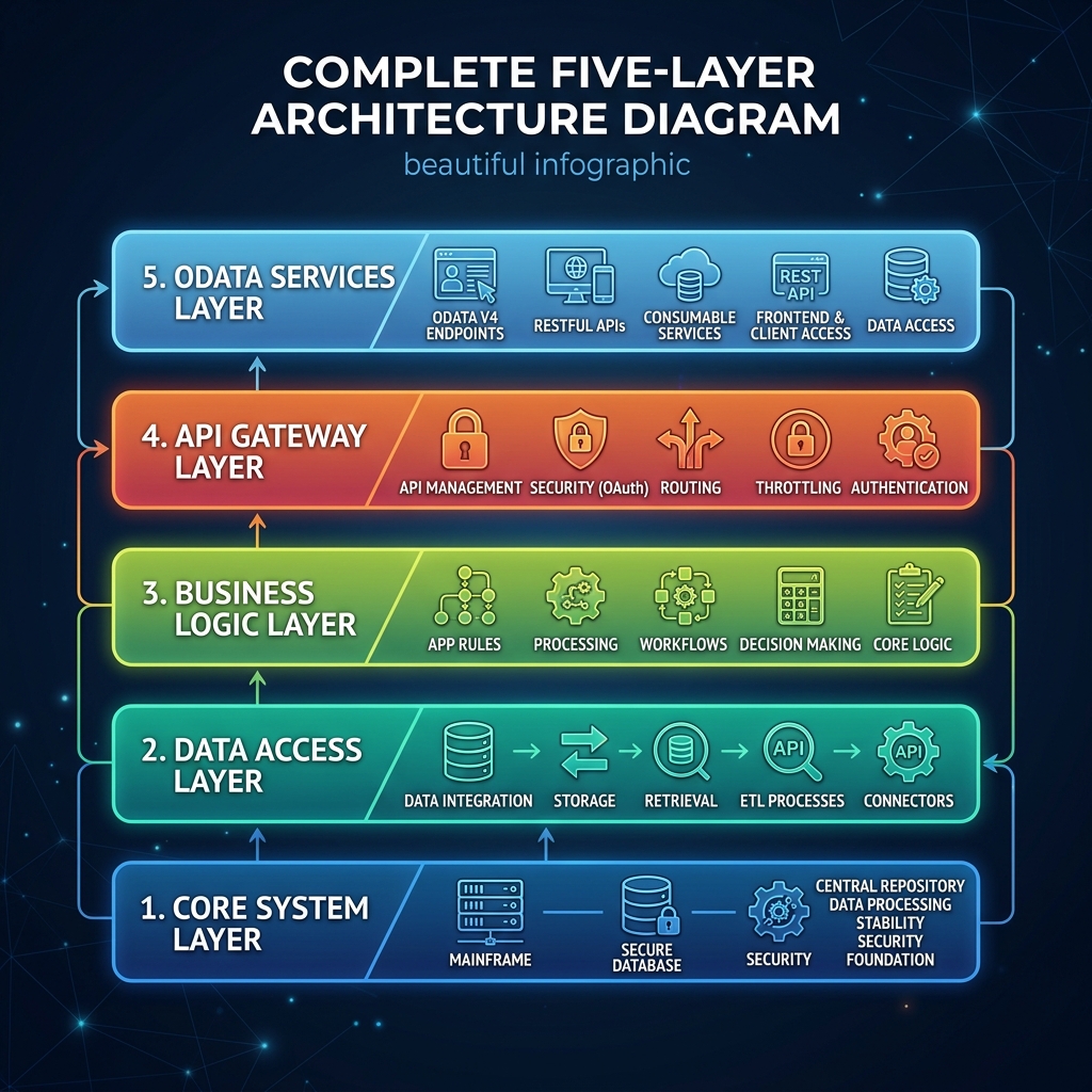 SAPUI5 5-Layer Stack Infographic